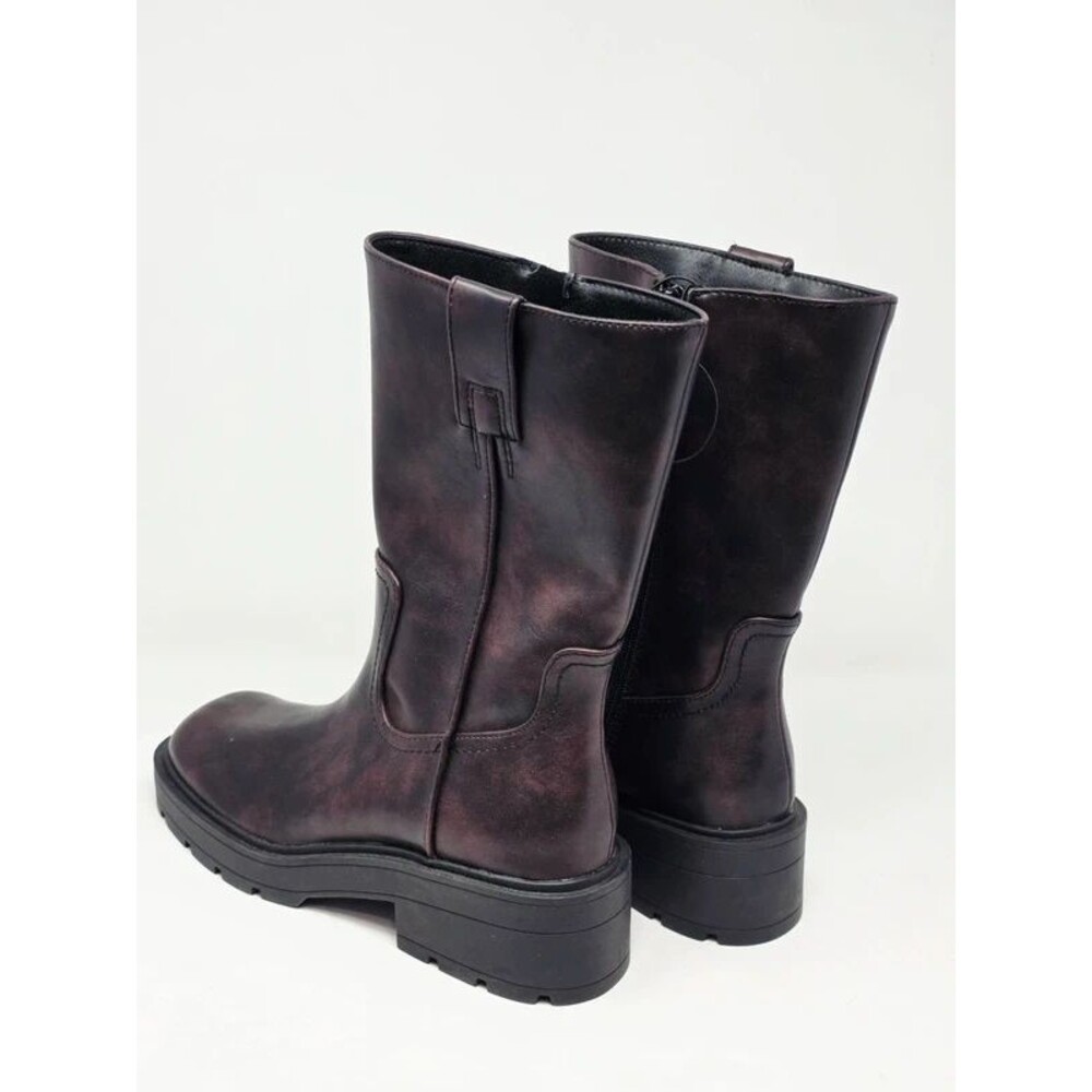 No Boundaries Lug Sole Mid-Calf Zip Boots Chocolate Brown Women's Size 8 NWT - Picture 4 of 12
